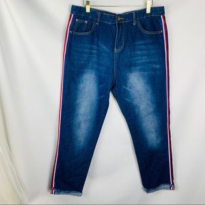 Falmer Heritage jeans red white Blue side stripe